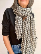 Fular Cuadros Gris