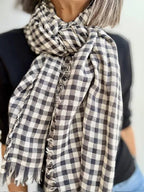 Fular Cuadros Gris