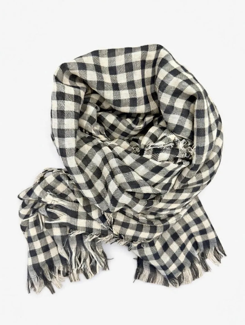 Fular Cuadros Gris