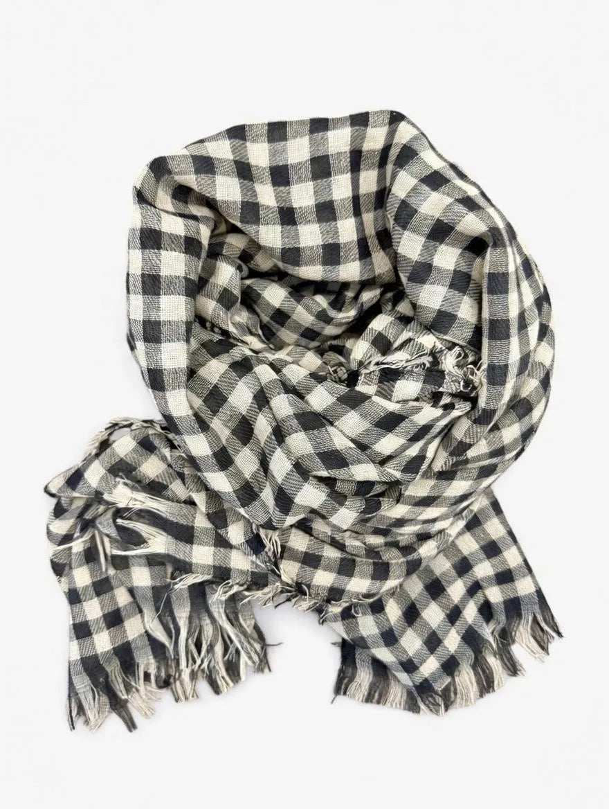 Fular Cuadros Gris