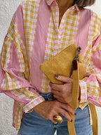 Bandolera Clutch Lino Mostaza