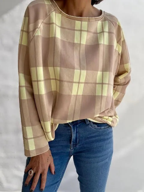 Sudadera Cuadros Amarillo