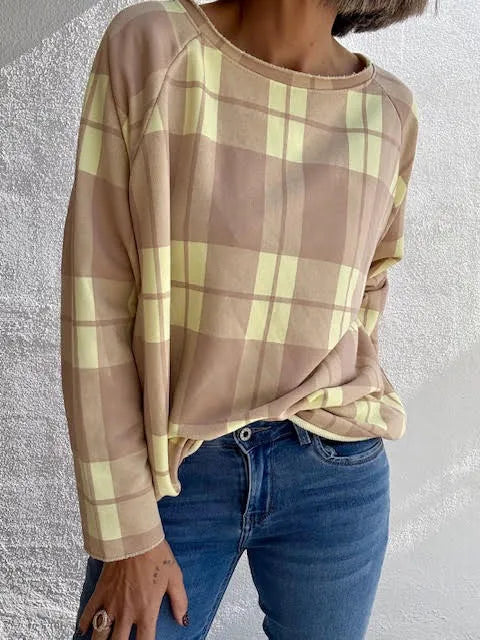 Sudadera Cuadros Amarillo