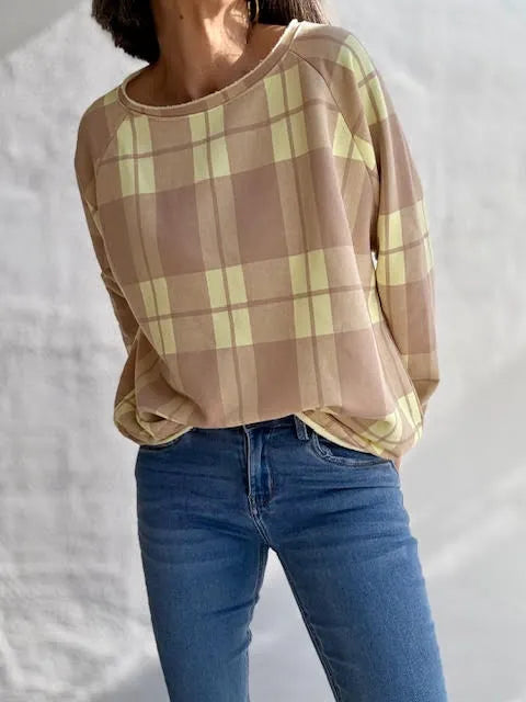 Sudadera Cuadros Amarillo
