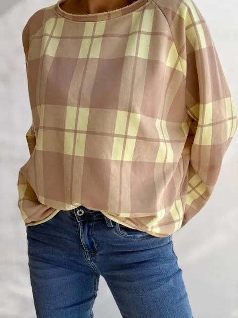 Sudadera Cuadros Amarillo