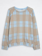 Sudadera Cuadros Celeste