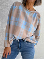 Sudadera Cuadros Celeste