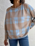 Sudadera Cuadros Celeste
