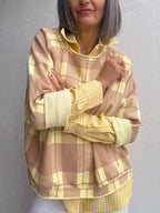 Sudadera Cuadros Amarillo