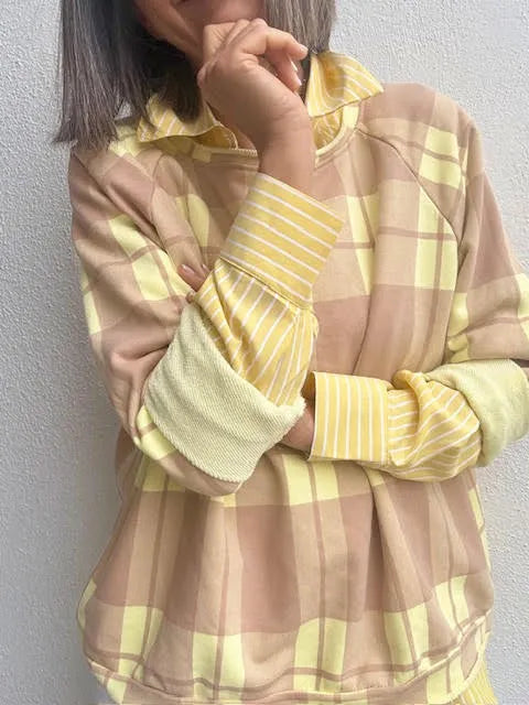 Sudadera Cuadros Amarillo