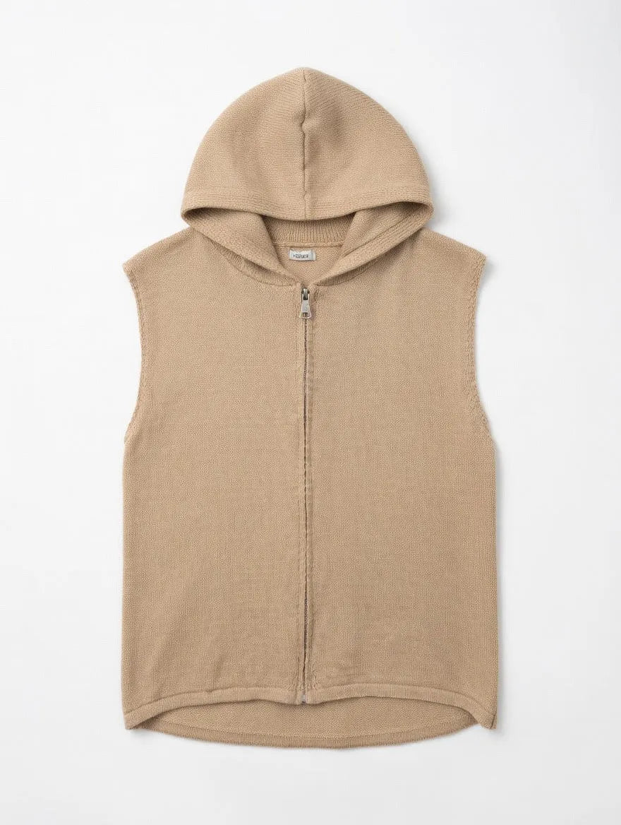Chaleco Capucha Beige