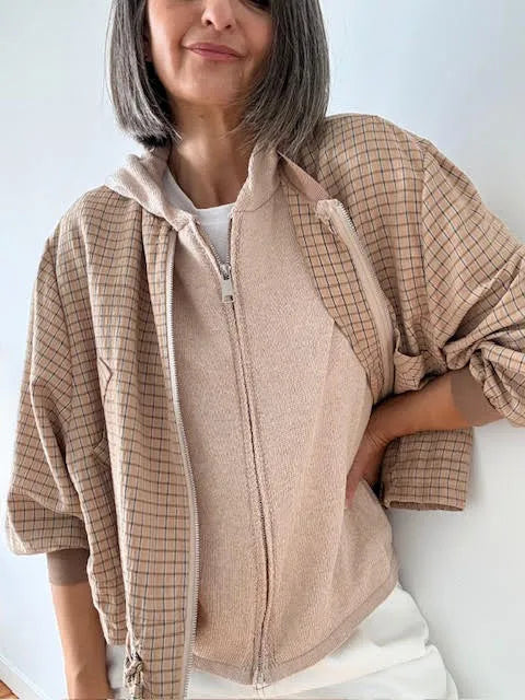 Chaleco Capucha Beige