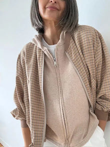 Chaleco Capucha Beige