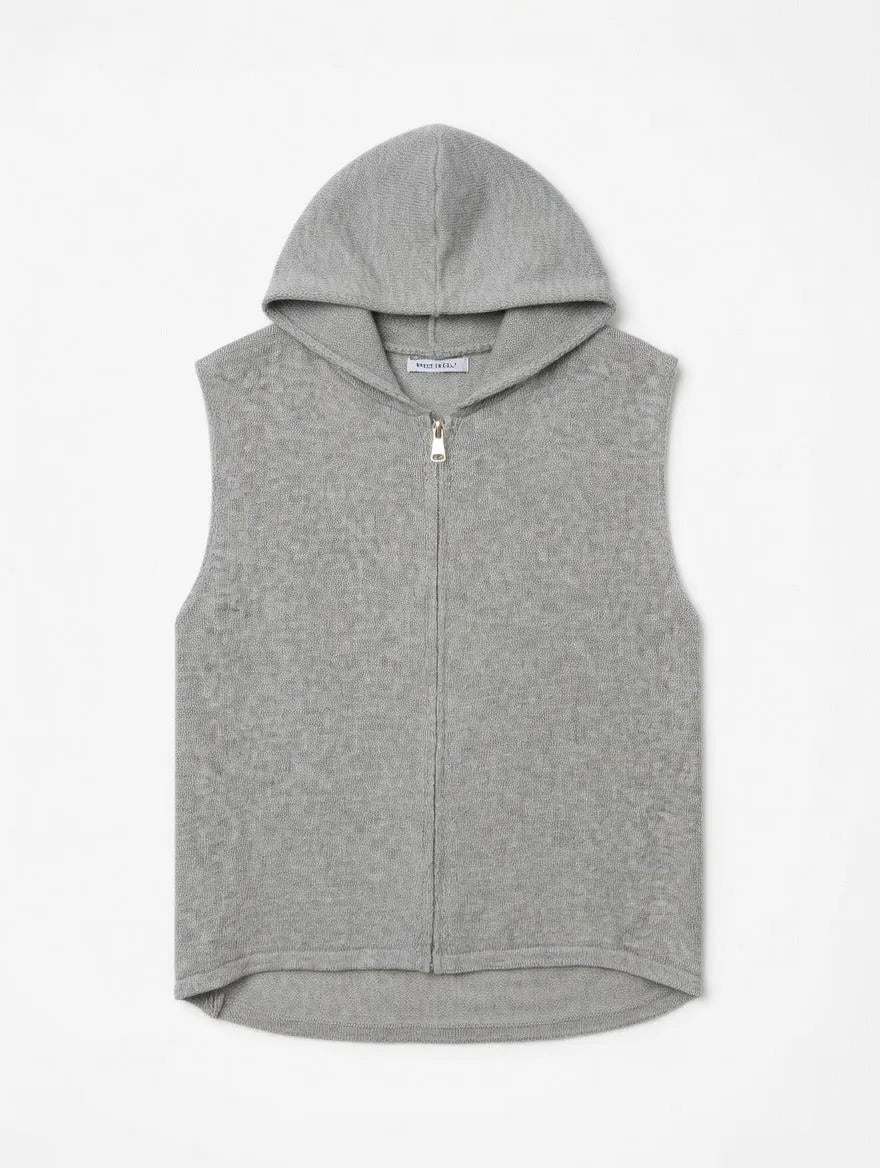 Chaleco Capucha Gris