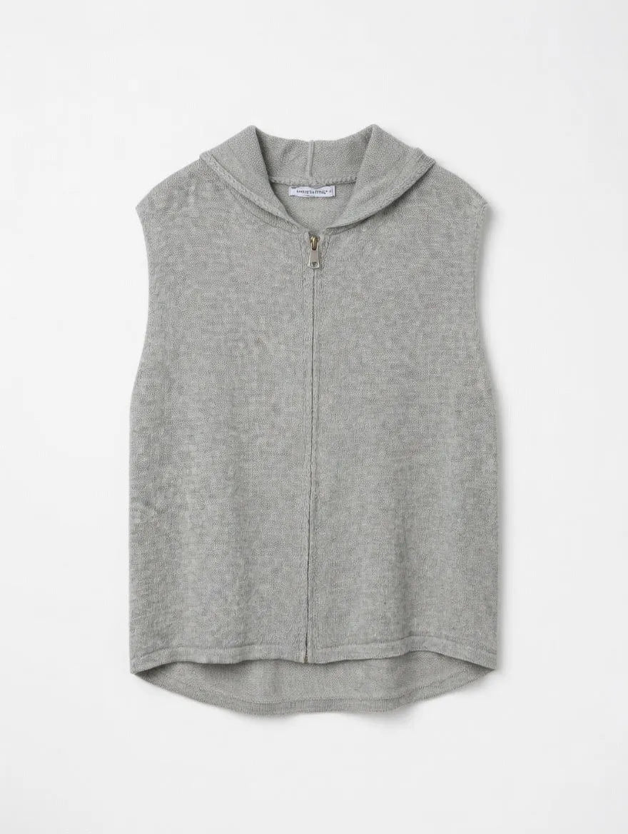 Chaleco Capucha Gris