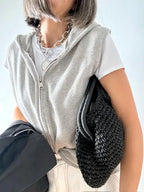 Chaleco Capucha Gris