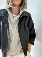 Chaleco Capucha Gris