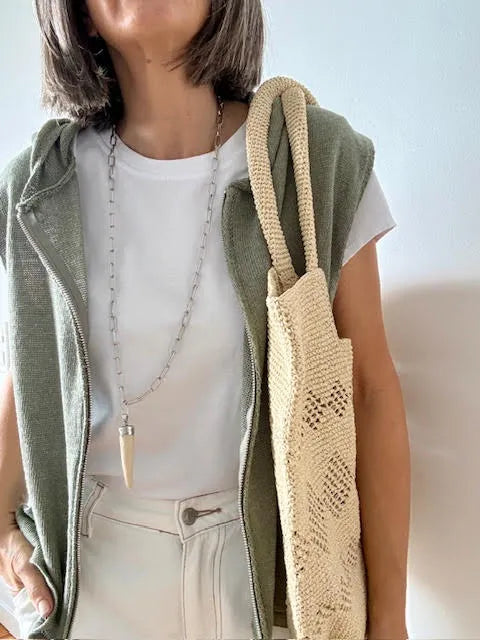 Chaleco Capucha Beige