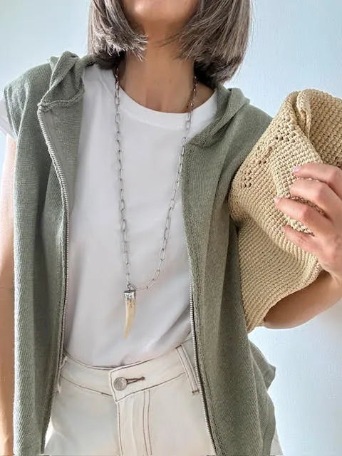 Chaleco Capucha Beige