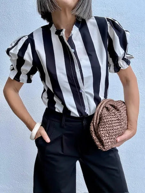 Camisa Rayas N/B