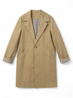 Gabardina Camel con Forro de Cuadros