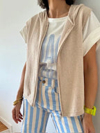 Chaleco Capucha Beige