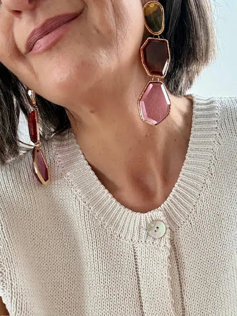 Pendientes Resian en Marrón