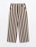 Pantalón Rayas Beige/Choco