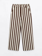 Pantalón Rayas Beige/Choco