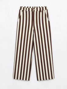 Pantalón Rayas Beige/Choco