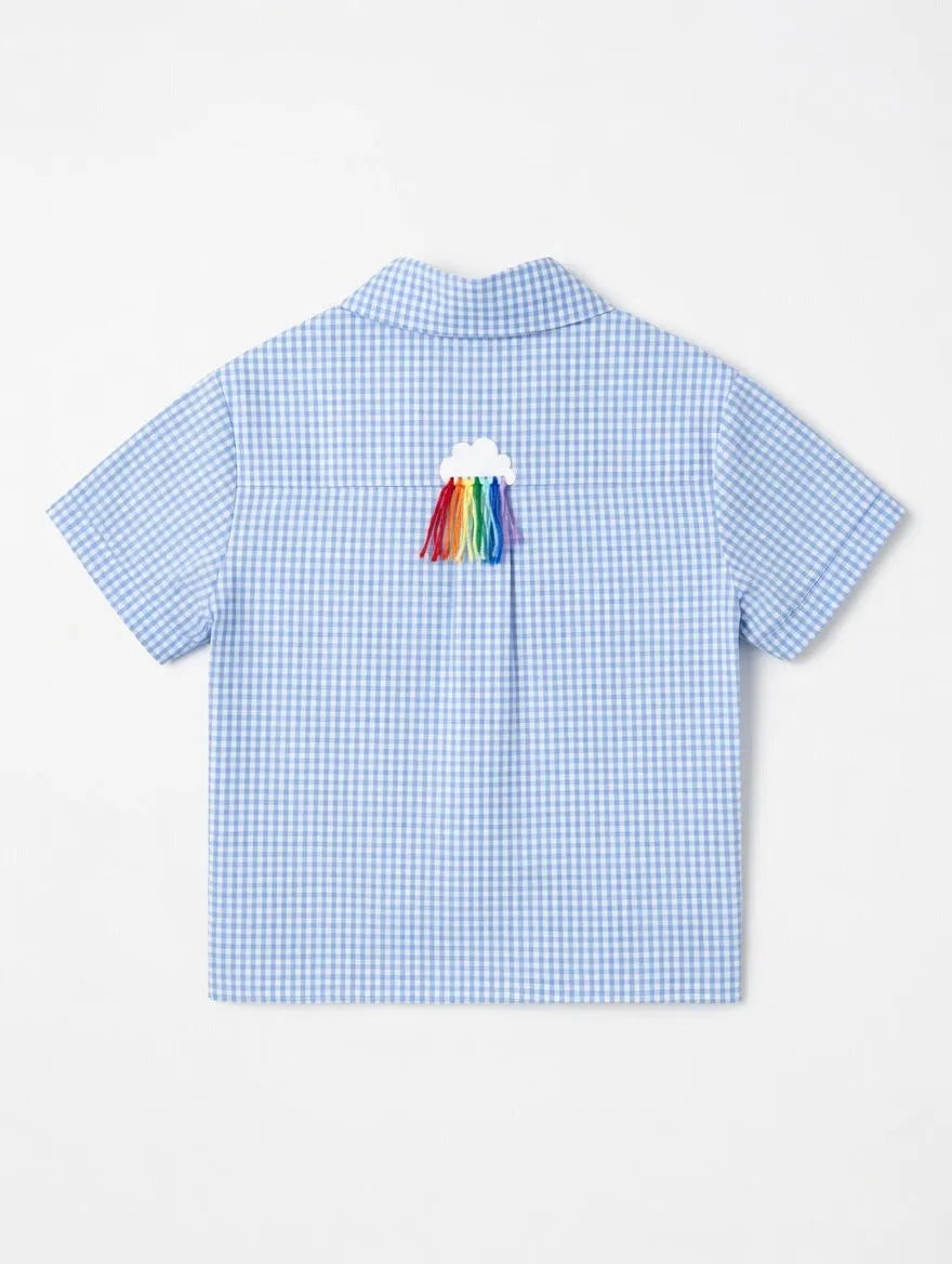 Blusa Arcoiris Amarillos Celeste