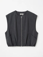 Chaleco Chaqueta Forrado con Cremallera Negro