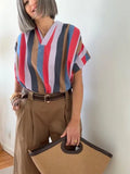 Blusa Rayas Multicolor con Cuello