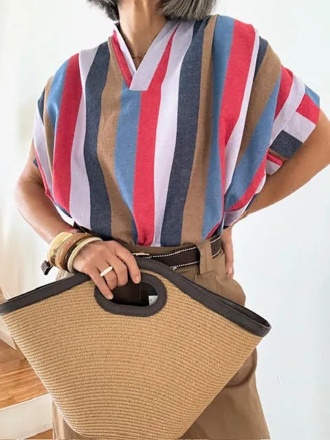 Blusa Rayas Multicolor con Cuello