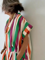 Blusa Rayas Multicolor 002 con Cuello