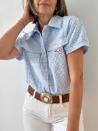 Blusa Arcoiris Amarillos Celeste