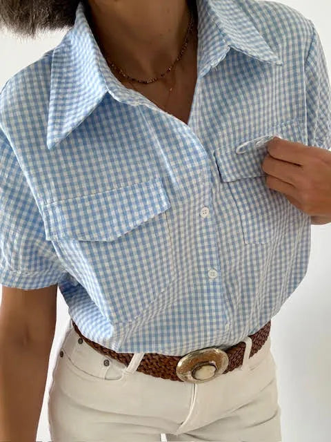 Blusa Arcoiris Amarillos Celeste