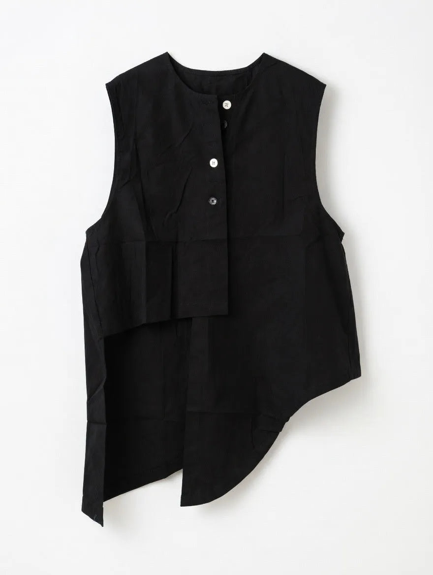 Camisa Sin Mangas Asimétrica Negro