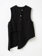 Camisa Sin Mangas Asimétrica Negro