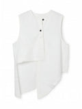 Camisa Sin Mangas Asimétrica Blanca