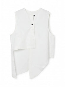Camisa Sin Mangas Asimétrica Blanca