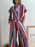 Blusa Rayas Multicolor con Cuello