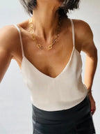 Top Satinado Vainilla