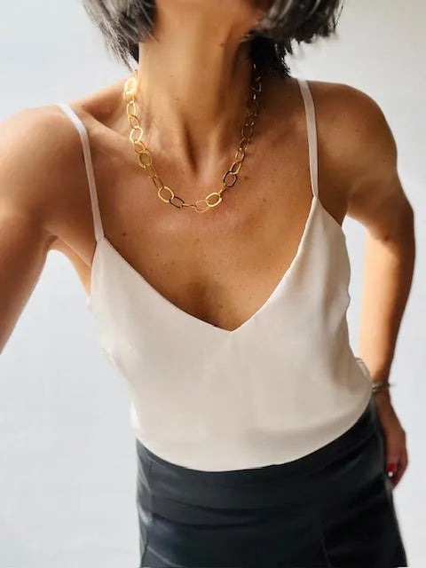 Top Satinado Vainilla