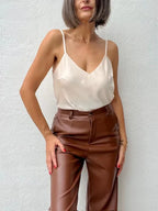 Top Satinado Vainilla