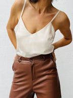 Top Satinado Vainilla