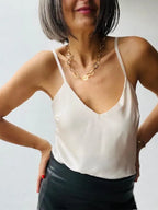 Top Satinado Vainilla