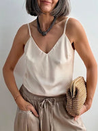 Top Satinado Vainilla