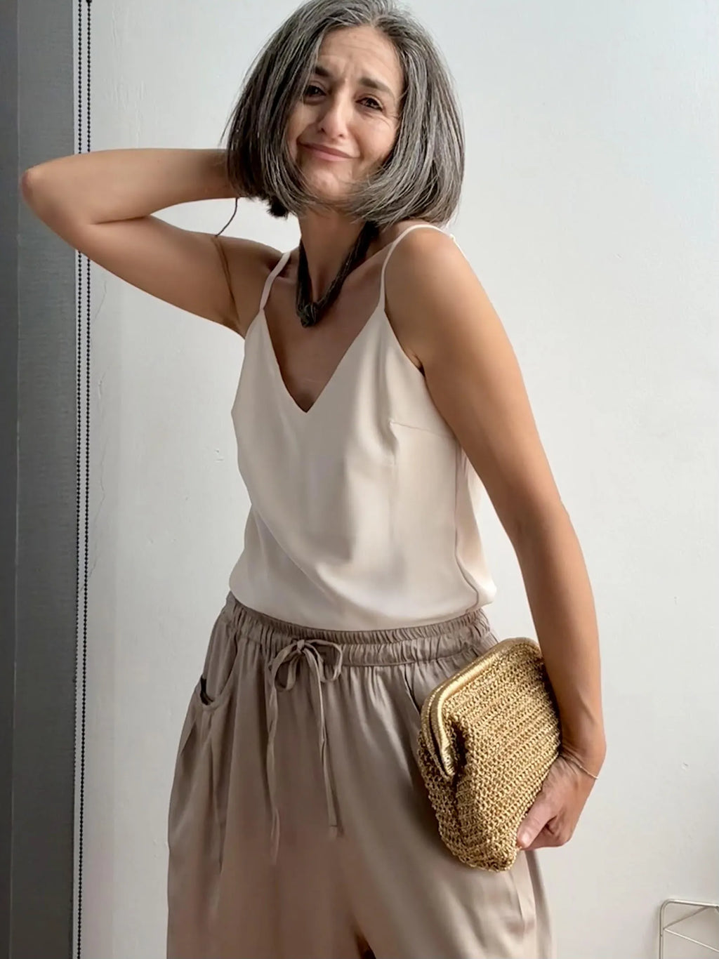 Top Satinado Vainilla