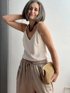 Top Satinado Vainilla